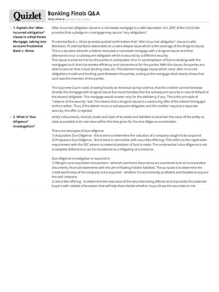 Banking Quizlet Finals Mone!   y Laundering Securitization - 